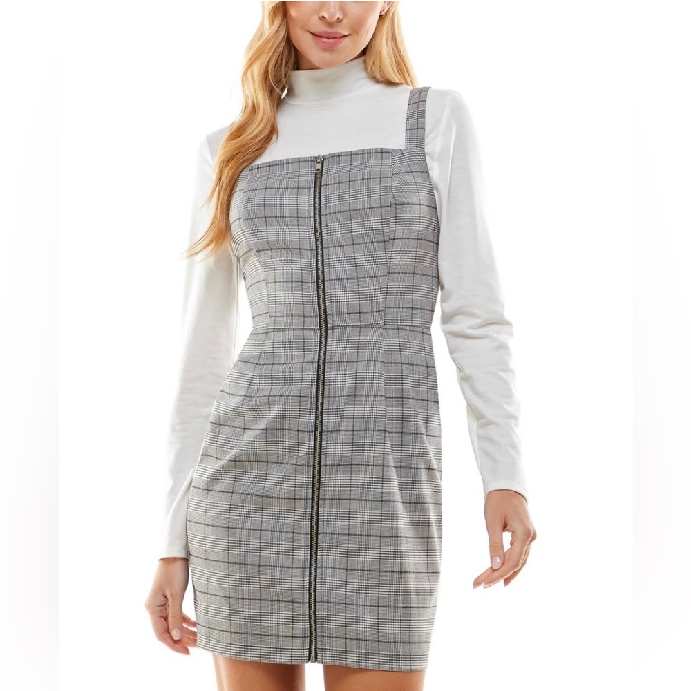 Kingston grey Juniors Plaid Sheath Dress Size Small
